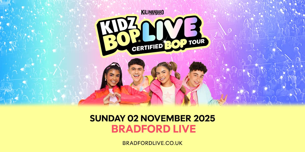 Hero image for homepage featuring KIDZ BOP Live Certified BOP Tour