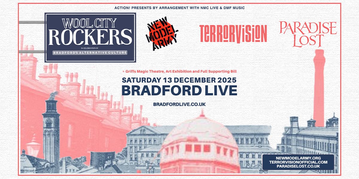 Hero image for Wool City Rockers ft. New Model Army + Terrorvision + Paradise Lost + Skeletal Family and more