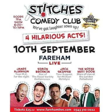 Hero image for Stitches Comedy Club - Simon Brodkin, Jack Skipper and The Noise Next Door