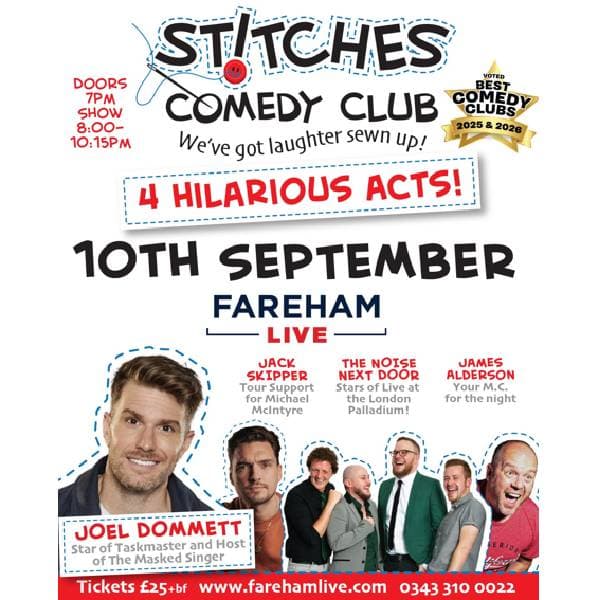 Hero image for Stitches Comedy Club - Joel Dommett, Jack Skipper and The Noise Next Door