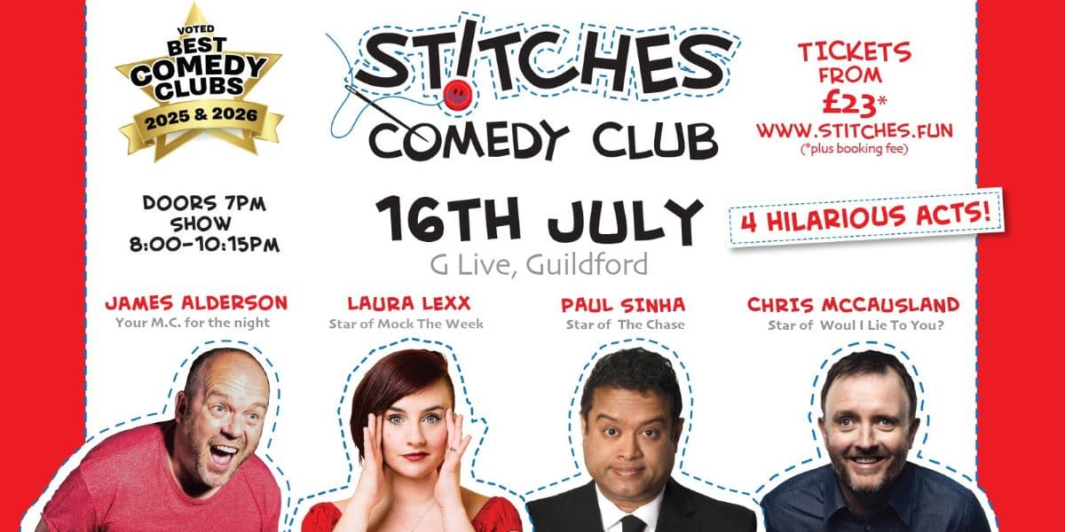 Hero image for Stitches Comedy Club - Paul Sinha, Laura Lexx and Chris McCausland
