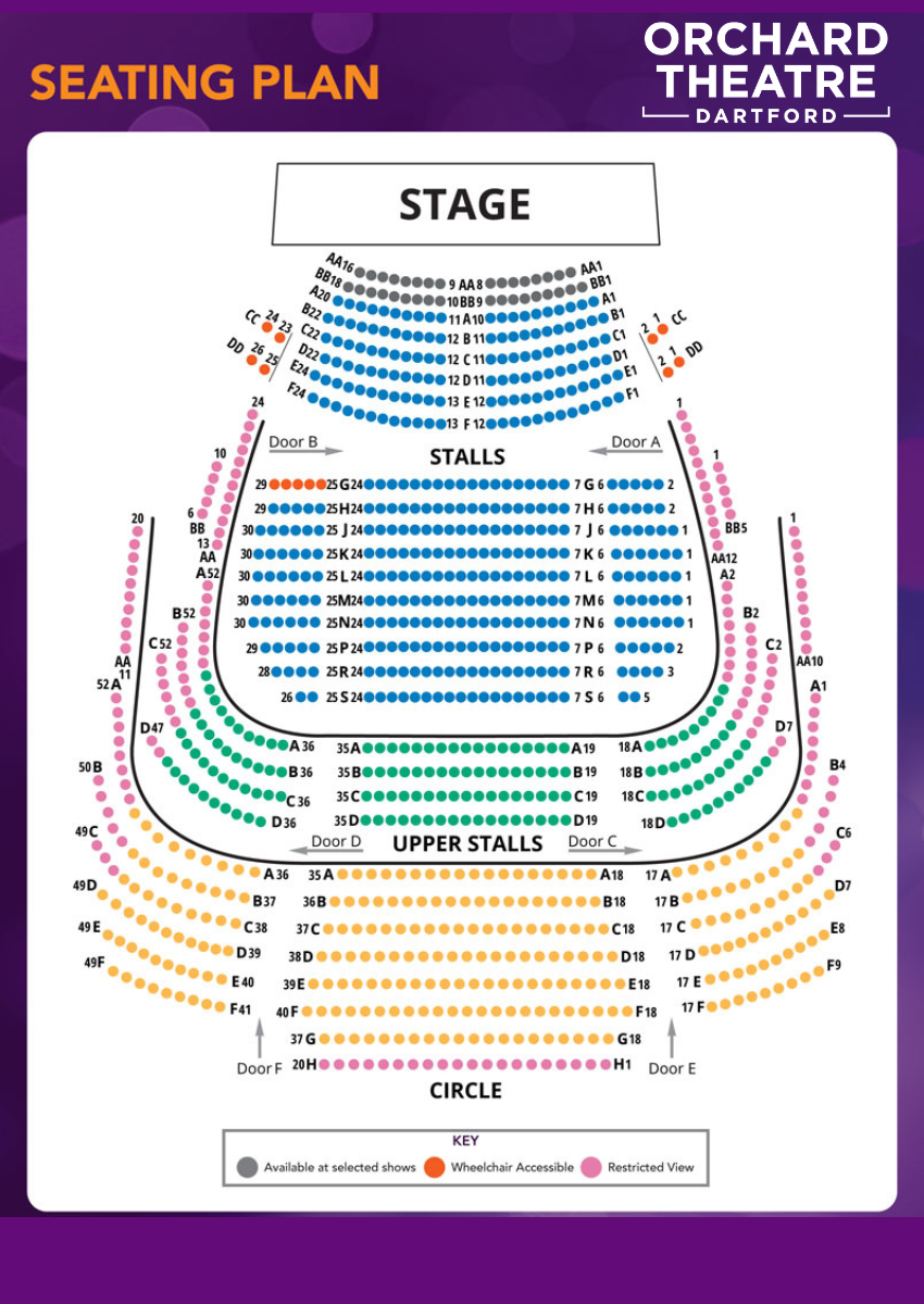 Orchard Theatre Seating Plan